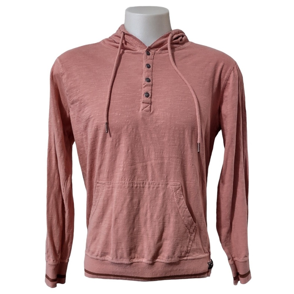 Six Lincoln Hoodie Men's Size 1 Pullover Kangaroo Pocket Long Sleeve Orange Cozy